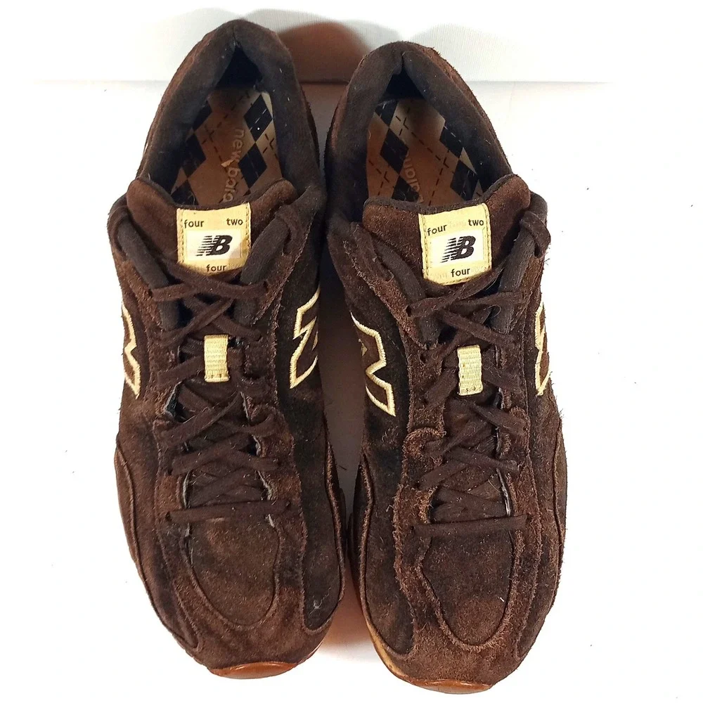 New Balance 442 Mens 11 Dark Brown Suede Gum Sole Casual Retro Trainer Shoes